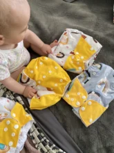 Reusable Baby Nappy Diaper-Cover Pocket-Diaper OS New-Print Hot-Sale 4pcs/Set