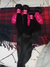 Beaufox-extensiones de pelo ondulado brasileño, extensiones de cabello humano liso, Natural/negro azabache, Remy, 1/3/4 unidades, 8-30 pulgadas