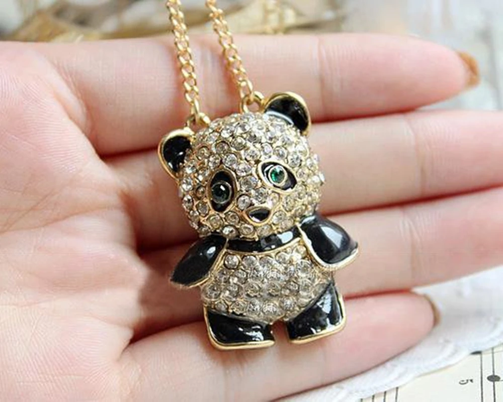 Collar con colgante de oso encantador Flash para mujer, cadena de labon de cuello de acero inoxidable de titanio dorado, regalo de joyería femenina - AliExprs 36