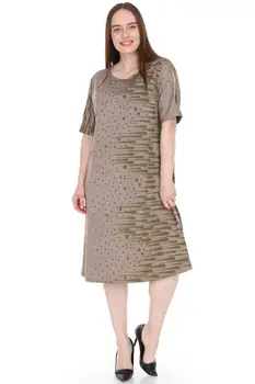 

Women's Plus Size Half Sleeve Crepe Dress Khaki 1561