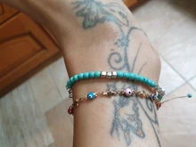 Pulsera tobillera con cuentas de cristal para mujer, tobillera colorida, cadena de Color dorado y plateado, Bohemia, joyería para pies de playa