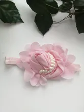 Diadema para bebé niña, accesorios para el cabello para bebé, banda de ropa, sombrero recién nacido de perlas y flores, diadema