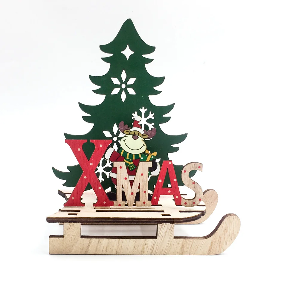 Nicro деревянная новогодняя елка Подвески DIY Санта-Клаус Снеговик Рождественский олень украшения для рождественской вечеринки детский подарок# Chr59