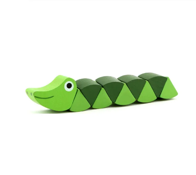 Развивающие игрушки 3D пазл деревянные игрушки детские развивающие игрушки Детские ручные игрушки деревянные Мультяшные животные Монтессори игрушки Детский подарок - Цвет: Зеленый