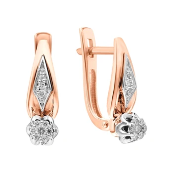 

Gold earrings with diamonds sunlight sample 585