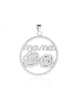 

Silver Pendant "mama" Flowers
