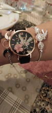 Lvpai-Conjunto de 5 uds. De relojes para mujer, pulsera de cuarzo negra, reloj de pulsera informal de cuero femenino