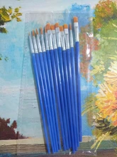12 Uds. De pinceles de nailon para pintar, accesorios de arte para niños, pincel para pintar con acuarela, artículos de dibujo artístico