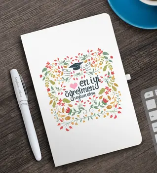 

Personalized Best Teacher White Notebook and Pen Gift Seti-15