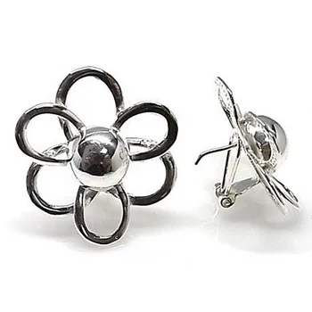 

Sterling silver earrings flower 925m openwork ball [AB4271]