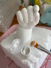 Kit de huella impresa a mano para bebé, molde de yeso 3D, recuerdo para recién nacido, huella impresa a mano, sin tinta, no tóxico, foto artesanal