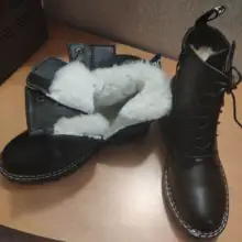 AIYUQI-Botas cortas de cuero genuino para mujer, botines de lana cálidos y antideslizantes, para estudiantes, para invierno, 2021