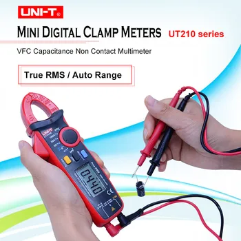 미니 디지털 클램프 미터, AC/DC 전류 전압, UNI-T UT210 시리즈, True RMS 자동 레인지, VFC 커패시턴스 비접촉 멀티 미터