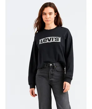 

SWEATSHIRT LEVI'S GRAPHIC RAW CUT CREW NEW To Women De Fashion Long Sleeve Jersey Black Color