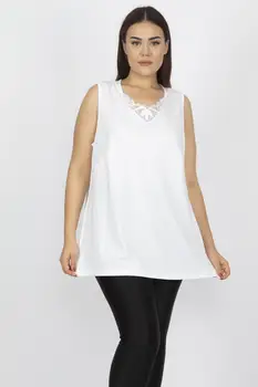 

Sans Textile Women Bone Lace Detail Tunik 65 N15709