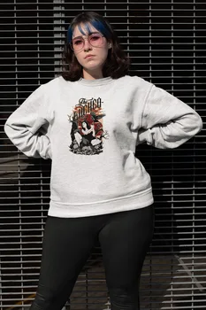

Angemiel Wear Crow and Witch White Women Sweatshirts