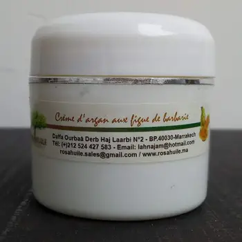 

Cactus Prickly Pear and Argan Oil Cream Moroccan Pure Certificated Rosa Huile Herbal Cosmetic Morocco Marrakech Paraben Free