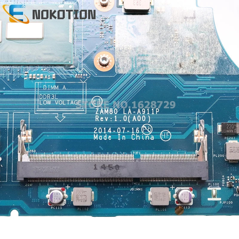 New NOKOTION For Dell Latitude 15 E5550 Laptop Motherboard ZAM80 LA-A911P CN-0W4CTJ 0W4CTJ Main board S