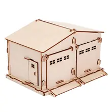 Деревянный Конструктор Гараж «Дуэт» для двух машин из березовой фанеры 27х21х17 см