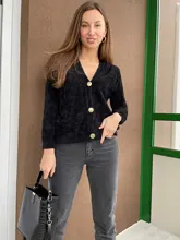 Cardigan Sweater Pull Black Green Women V-Neck GOPLUS for Oversized Vrouw Truien Femme