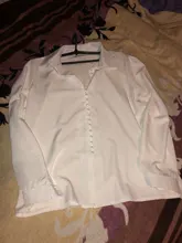 White Shirt Blouse Buttons Office-Tops Long-Sleeve Spring Women Chiffon Sexy Casual Fashion