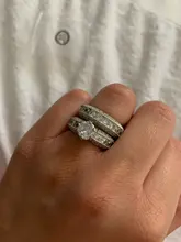 Conjunto de anillos de boda para mujer, de lujo, Plata de Ley 925, grande, compromiso, dedo africano, regalo de Navidad, joyería R4428