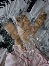 Mechones Rubio perla negra con cierre, cabello humano Remy ondulado malayo, rubio miel, 613 mechones con cierre, 613