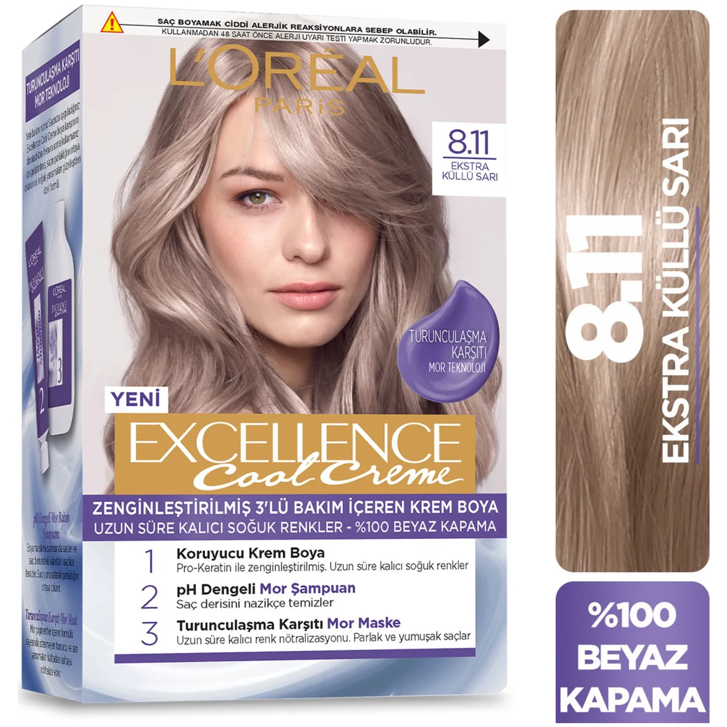 L'or Éal Paris Excellence Cool Creme Hair Dye-8.11 Extra Küllü Yellow -  Hair Color - AliExpress