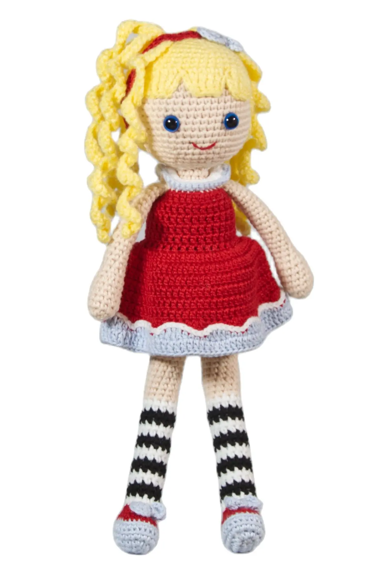 31 cm Teddy Doll Girl Handmade Amigurumi Fiber Stuffed Cute Toy Knit Crochet High-Quality Cotton Yarn safe for Babies | Игрушки и хобби