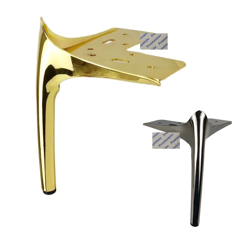 4pcs H18cm Stainless Steel Feet Leg For Sofa Upholstery Furniture Bed Couch Titanium Gold Gun