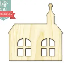 Церковное дерево вырезанное-на заказ Выберите свой размер-лазерная резка деревянное Искусство ремесло принадлежности Настенный декор свадебный детский DCS0607