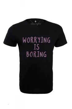 

Angemiel Wear Worriying Is Boring Cotton Black Male T-Shirt