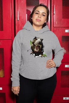 

Angemiel Wear T-Rex Gray Women 'S Hooded Sweatshirt