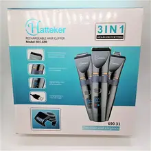 Hair-Clipper Grooming-Kit Ceramic-Blade Professional HATTEKER Waterproof Men Male 3in1