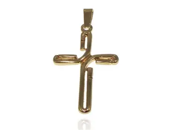 

Sterling Silver Cross gold plated original openwork