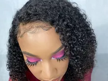 Cynosure-pelucas de cabello humano con encaje frontal para mujeres negras, Remy, rizado, brasileño, prearrancado, cierre de encaje, 13x4/13x6