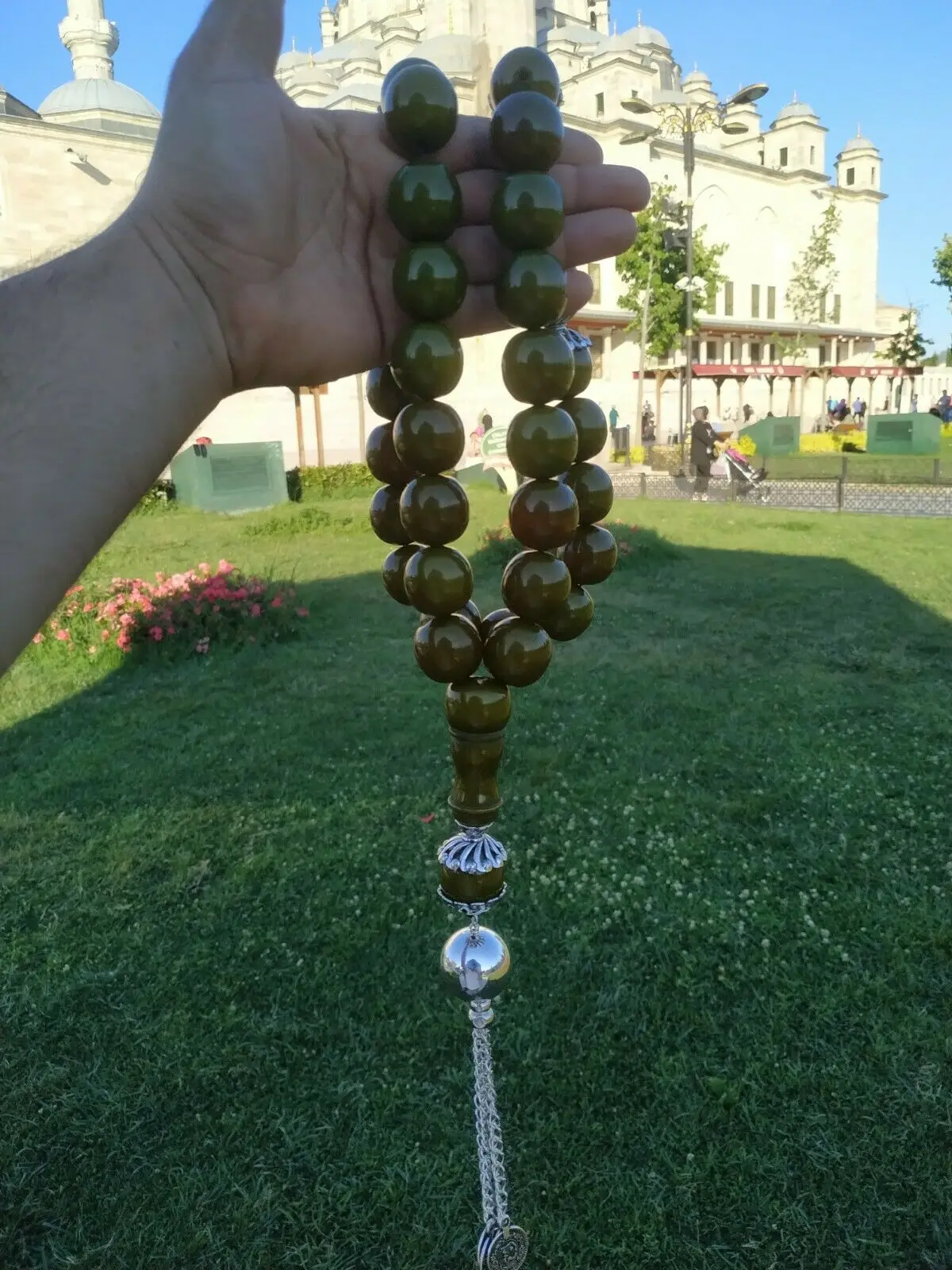 

Tasbih Ottoman Faturan German Cherry Amber Sandalous Misbaha Rosary Free Shipping #47A