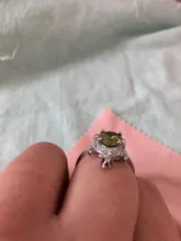 Anillo de tortuga verde oliva grande para mujer, anillos de piedra circón de cristal de Color plateado para mujer, joyería de boda, regalo de San Valentín