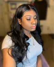 Barato 180 densidad de la Peluca de la onda del cuerpo transparente pelucas de encaje de la onda del cuerpo de la peluca con malla frontal 28 pulgadas T parte brasileño ondulado Peluca de cabello humano