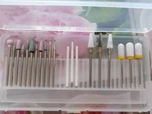 Caja de almacenamiento clara de 10/20/30 ranuras para broca de taladro eléctrico, soporte para limas rotativas, contenedor, accesorio herramienta de exhibición de uñas