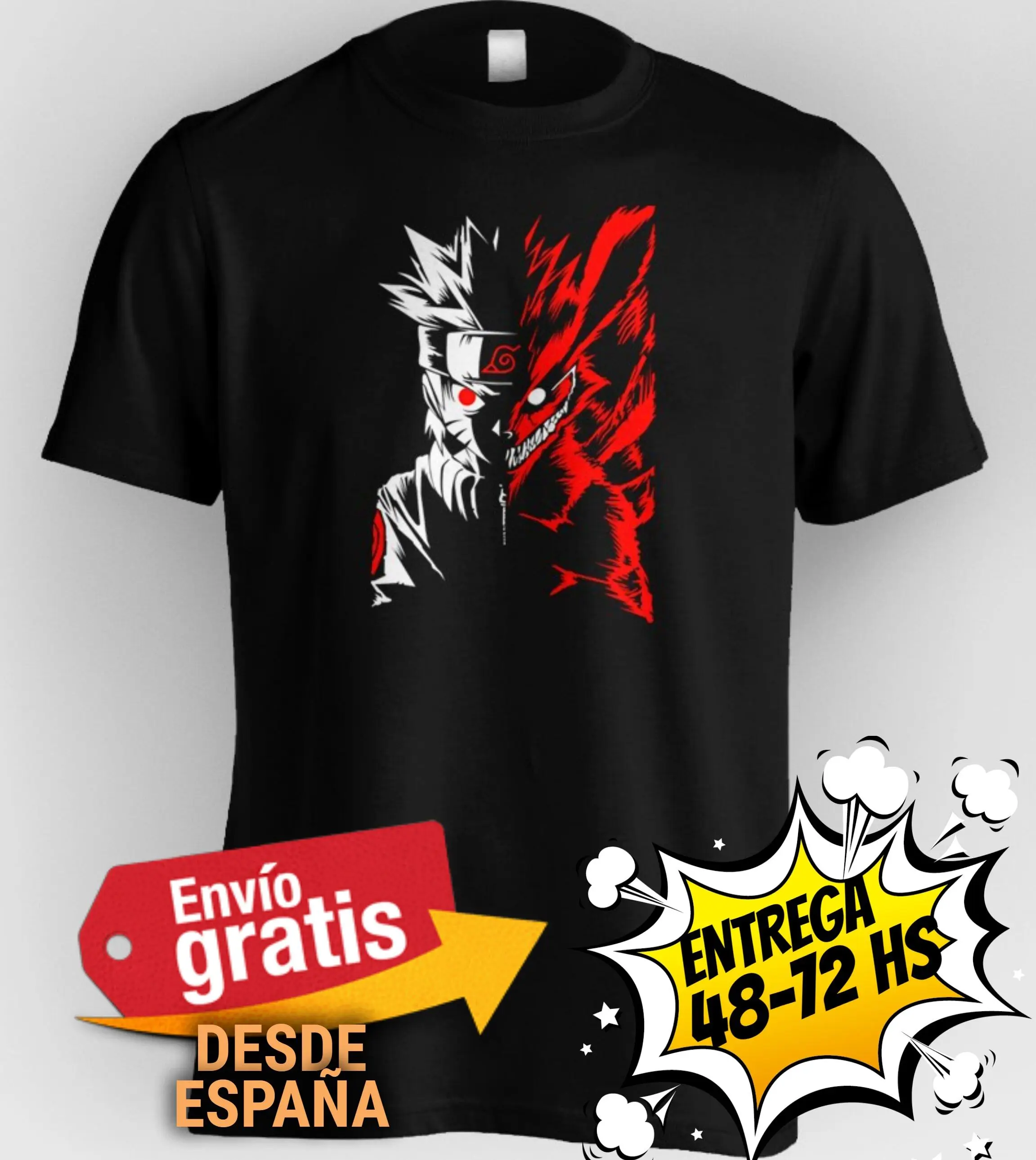 Custom NARUTO Uzumaki Fox T-shirt 9 tails Hokage Itachi Shippuden Kurama 100% cotton Anime short sleeve man boy | Мужская одежда