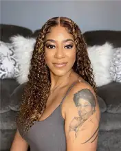 ALICE-pelucas de cabello humano rizado con malla frontal, cabello con cierre superior de cuero cabelludo de 150% de densidad, no Remy