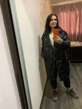 Jacket Coat Oversized Nerazzurri Long-Sleeve Drop-Shoulder Black Plus-Size Womens Zipper