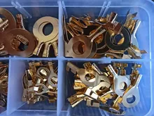 Terminales de crimpado de cobre, Kit surtido de conectores de Cable de terminal, sin aislamiento, M3/M4/M5/M6/M8/M10, 150 Uds.