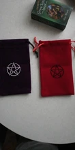 Bolsa de almacenamiento de Tarot, pentagrama de terciopelo, juego de mesa, bordado de tarjetas, bolsa con cordones, suministros de brujería para caja de Tarot, 1 Uds.