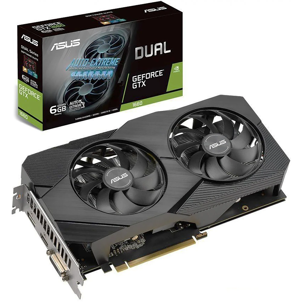 Видеокарта ASUS Dual nVidia GeForce GTX 1660 Super 1830MHz 6144MB 14002MHz 192 bit RTL [DUAL-GTX1660S-A6G-EVO] | Компьютеры и