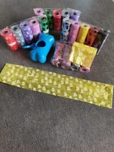 21 Uds mascota Degradable residuos Bolsa para popó con impresión bolsa Degradable Pet residuos limpio Bolsa para popó s perro limpio dispensador de bolsa