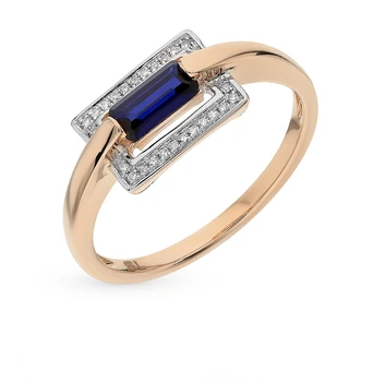 

Gold ring with sapphires and diamonds sunlight sample 585