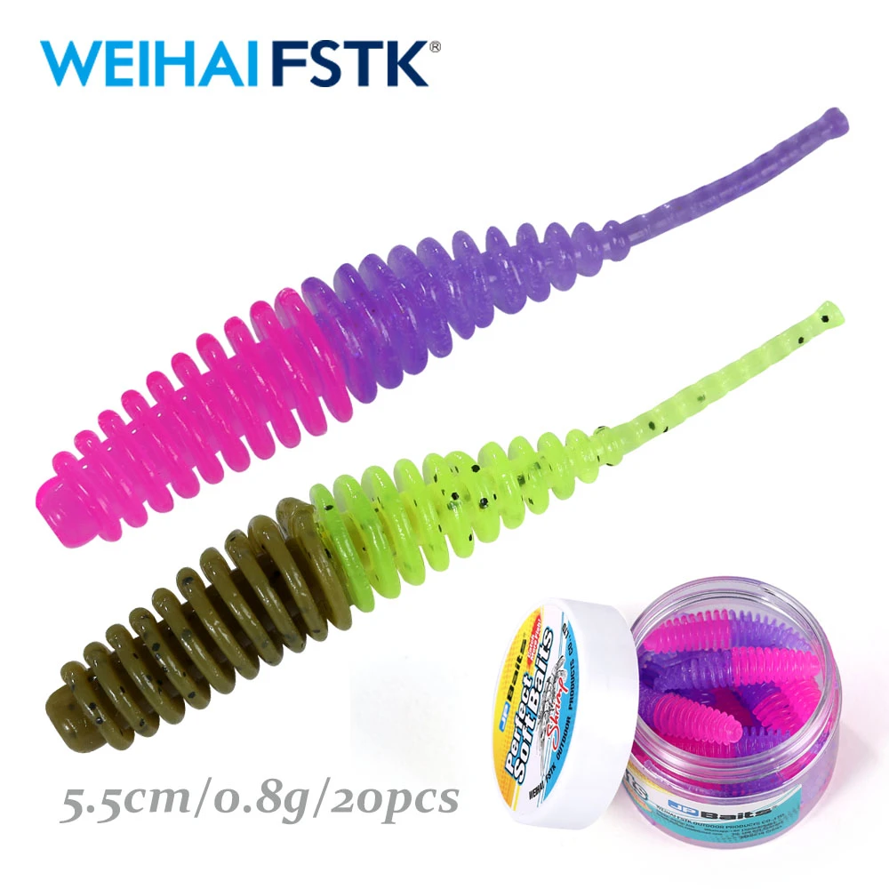 senvenelec 40 pezzi esche artificiali, silicone morbido bionico, terra