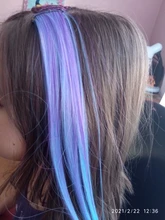 AliLeader-extensiones de cabello sintético liso, 20 colores, 50Cm de largo